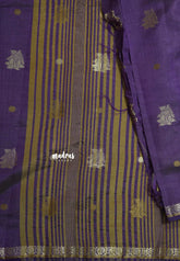 Royal Purple - Raaga - Semi Tussar and Tiny Border with Floral and Buttas - Best for Gifting